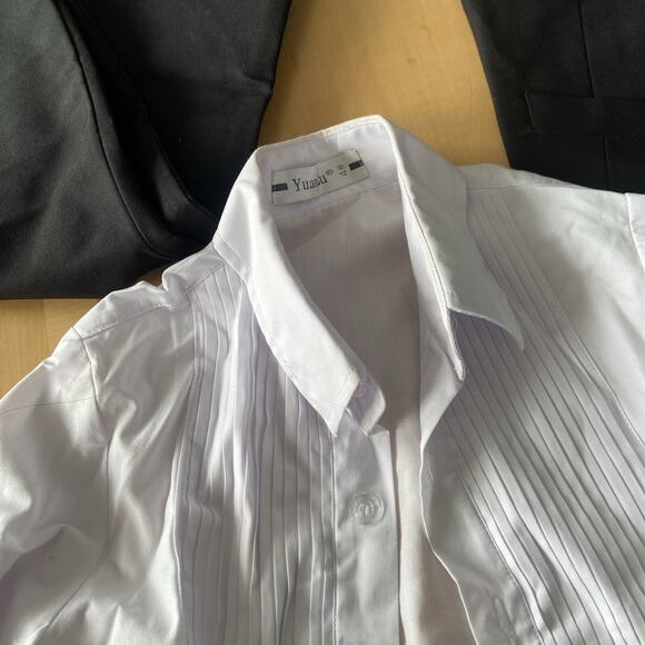 Yuan Lu Boys 5-Piece Suit Set Size 4 Black Blazer, Shirt, Pants & Vest - Picture 5 of 9